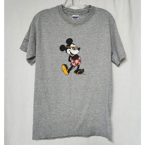 Vintage Mickey Mouse T-Shirt Small Grey 2005 Tropical Trunks Sunglasses - Picture 1 of 7